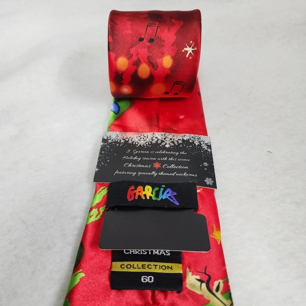 Jerry Garcia Merry Christmas Collection 60 Ties Mens Multi Santa Playing Guitar
